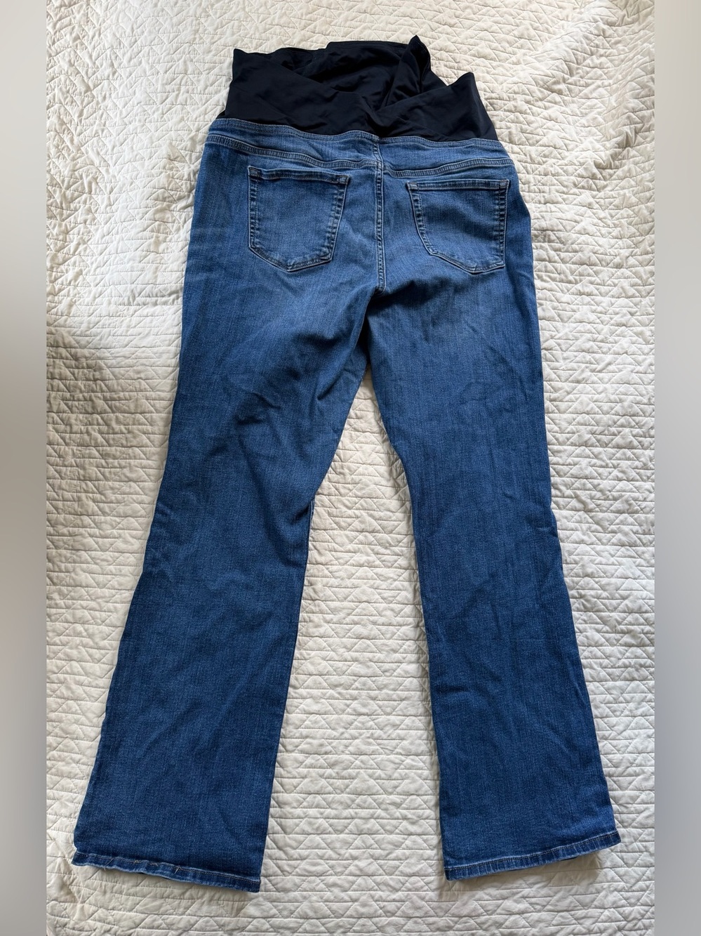 Isabel Maternity by Ingrid & Isabel Dark Blue Bootcut Jeans with Black Waistband